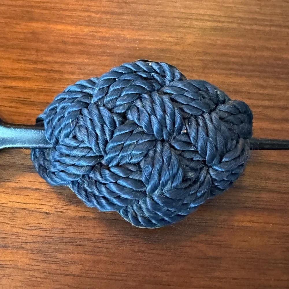 Vintage Set of Three Hair Accessories in Orange, Brown, and Blue - Picture 5 of 5